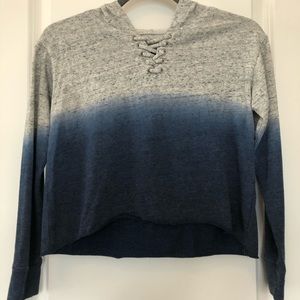Justice Cropped Ombré Sweater with hood (Size 10)
